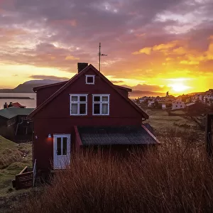 Argir at sunrise. Island of Streymoy. Faroe Islands