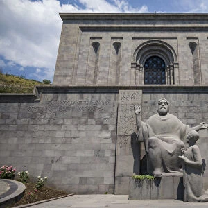 Armenia, Yerevan, Matenadaran Library, statue of St