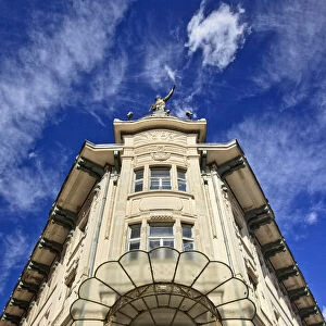 Art Nouveau entrance to Cetromerkur department store, Ljubljana, Slovenia