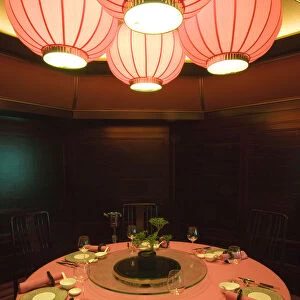 Asia, China, Hong Kong, Chinese restaurant interior