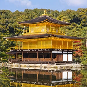 Asia, Japan, Honshu, Kansai Region, Kyoto, Kinkaku-ji or The Golden Pavilion, one