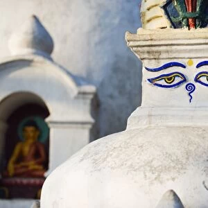 Asia, Nepal, Kathmandu, Kathmandu Valley, Swayambhu, Monkey Temple, stupa buddha eyes