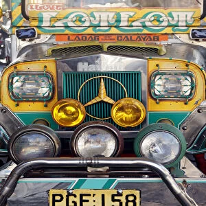 Asia, South East Asia, Philippines, Ilocos, Laoag, front view of a Jeepney