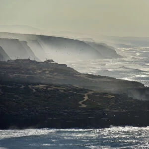 Atlantic ocean coastline between Ericeira and Cabo da Roca. Portugal