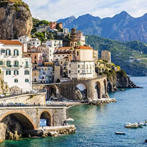 Atrani. Amalfi coast, Salerno, Campania, Italy. View of Atrani village