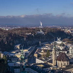 Austria, Salzburgerland, Salzburg, elevated city view from the Festung Hohensalzburg