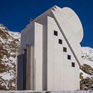 Austria, Tyrol, Pitztal, Mittelberg, Pitztal Glacier ski area, The White Light Chapel