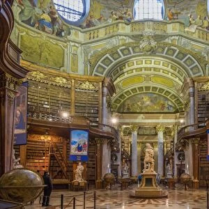 Austria, Vienna, National Bibliothek Prunksaal, National Library Great Hall, interior