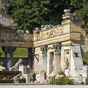 Austria, Vienna, Roman Ruins in the gardens of Schonbrunn Palace - a former imperial