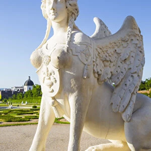Austria, Vienna, Statue in gardens of The Upper Belvedere Palace