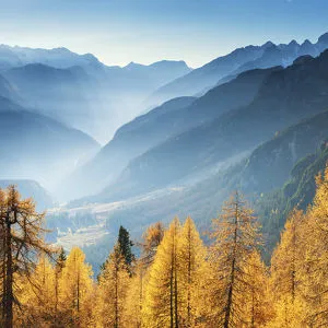 Autumn Mist in Julian Alps, Triglav National Park, Slovenia, Europe