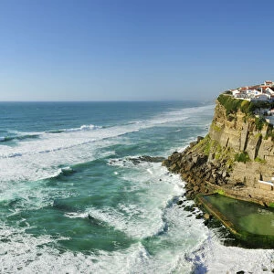 Azenhas do Mar, near Sintra, in front of the Atlantic Ocean. Portugal