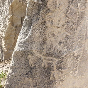 Azerbaijan, Qobustan, Qobustan Petroglyph Reserve, ancient petroglyphs