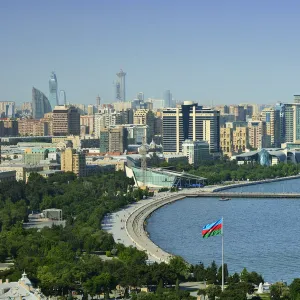 Baku and the Caspian Sea. Azerbaijan