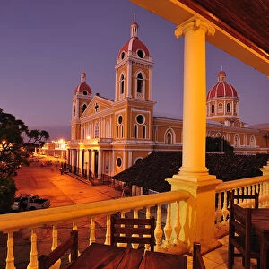 Bar with views of Granada city, Nicaragua, Central America