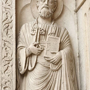 Bas-reliefs on portal of the Saint Trophimus cathedral, Arles, Provence, France
