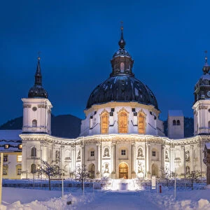 Basilica of the Assumption of the Assumption of the Benedictine Abbey Ettal at the blue