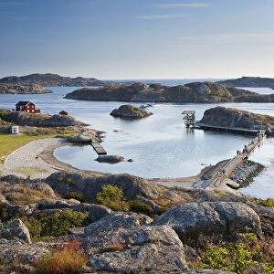 Bathing in sea, Skarhamn on island of Tjorn, Bohuslan, on West Coast of Sweden