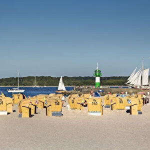 Beach with beach baskets, Travemünde, Lübeck, Baltic coast