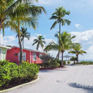 Beach bungalows, Sanibel Island, Florida, USA