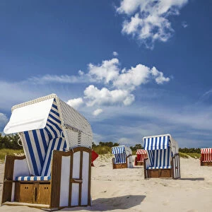 Beach chairs on the beach of Zingst, Mecklenburg-Western Pomerania, Northern Germany