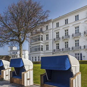 Beach chairs in front of the Grand Hotel in Heiligendamm, Mecklenburg-Western Pomerania