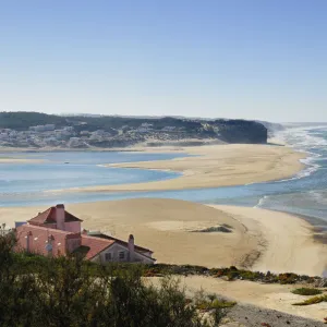 The beach of Foz do Arelho, in the Obidos region, one of the most interesting beaches