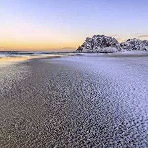 Beach of Uttakleiv. Lofoten Islands Norway Europe