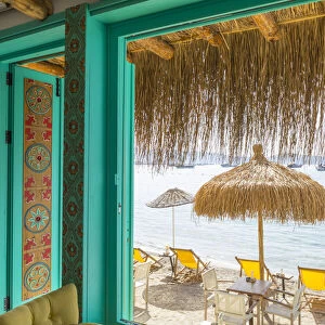 Beachfront cafe, Bodrum, Mugla, Aegean Coast, Turkey