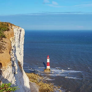 Beachy Head Cliffs and Lighthouse, Eastbourne, East Sussex, England, United Kingdom
