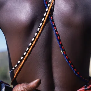 Beaded cross-belts worn by a Laikipiak Msai elder