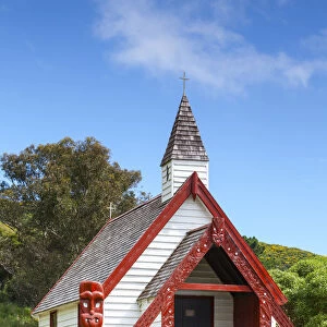The beautiful little Onuku Church, Akaroa, Banks Peninsular, Canterbury, South Island