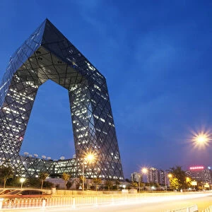 Beijing, China. New China Central Television CCTV building at night
