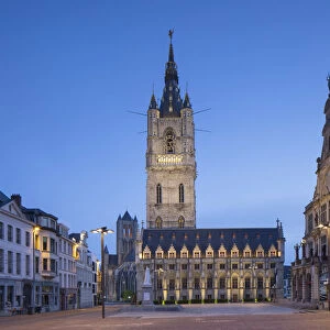 Belfry (UNESCO World Heritage Site) at dawn, Ghent, Flanders, Belgium
