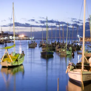 Belize, Belize City, fishing boats in harbour