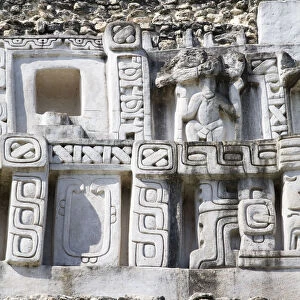 Belize, San Ignacio, Xunantunich Ruins, 130ft high El Castillo, Frieze