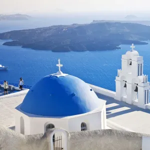 Bell Tower Print: Fira, Santorini, Greece Bell Tower Print: Fira, Santorini, Greece