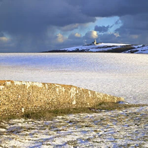 The Belle Tout Lighthouse Surrounded By Snow, Beachy Head, South Downs, East Sussex
