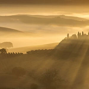 Belvedere and landscape, Val d Orcia, Tuscany, Italy