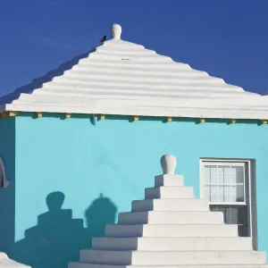 Bermuda, traditional white stone roofs on colourful Bermuda houses