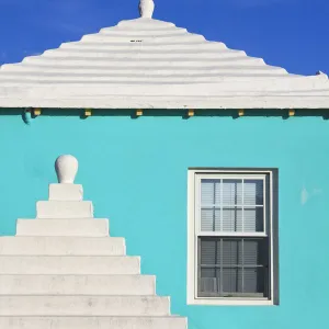 Bermuda, traditional white stone roofs on colourful Bermuda houses