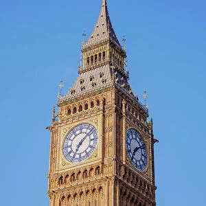 Big Ben, detailed view, Palace of Westminster, London, England, United Kingdom
