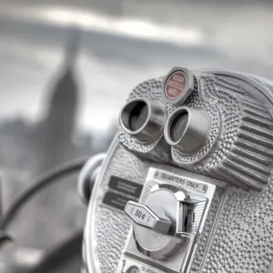 Binoculars & Empire State Building, Manhattan, New York City, USA Binoculars & Empire State Building, Manhattan, New York City, USA