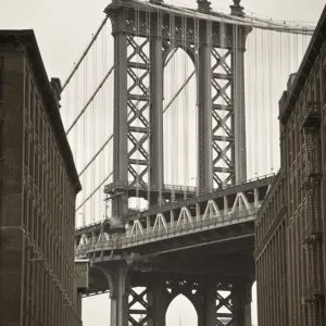 Black and White Manhattan Bridge Print