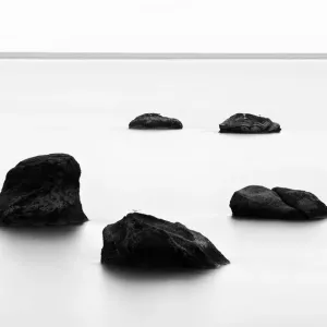 Black and White Print of Five Rocks in Iceland Black and White Print of Five Rocks in Iceland