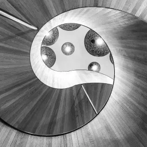 Black and White Spiral Staircase Print Black and White Spiral Staircase Print