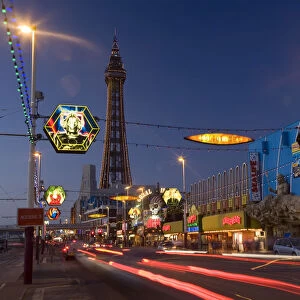 Blackpool Tower & illuminations, Blackpool, Lancashire, England