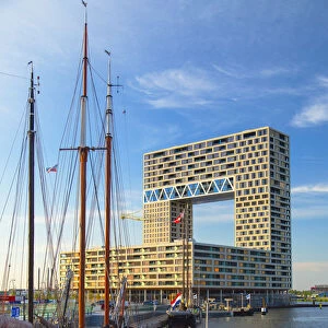 Block of apartments at Houthavens harbour, Amsterdam, Noord Holland, Netherlands