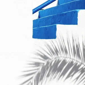 Blue Steps and Palm Shadow Print, Puerto del Carmen, Lanzarote Blue Steps and Palm Shadow Print, Puerto del Carmen, Lanzarote