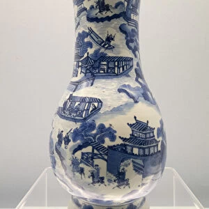 Blue and white vase (Qing dynasty), Shanghai Museum, Peoples Square, Shanghai, China